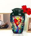 stained glass urn for ashes.