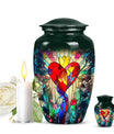 stained glass urn for ashes.