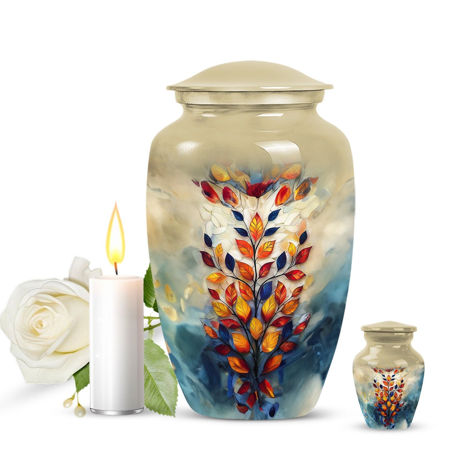 Glass Artistic Keepsake Urn for Human Ashes - 10-inch, 200 cu in - Yatskia