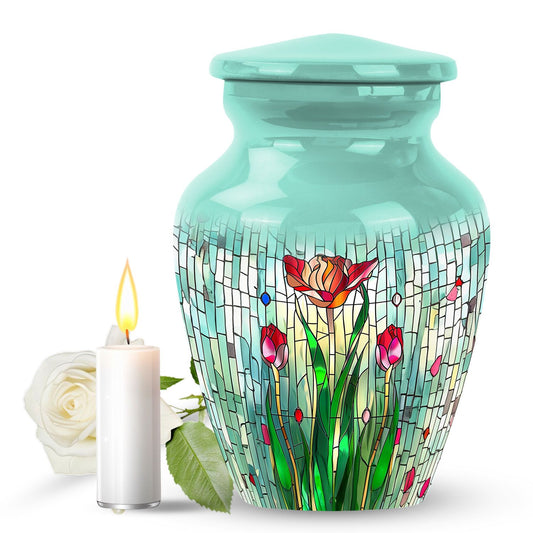 Stained Glass Cool Urns For Ashes - Funeral Urns For Man and Women