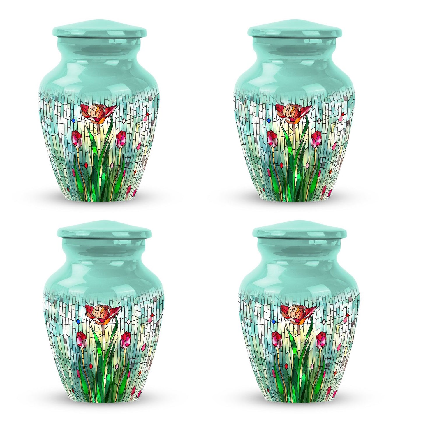 Glass Artistic Cremation Urn for Human Ashes - 10-inch, 200 cu in - Yatskia