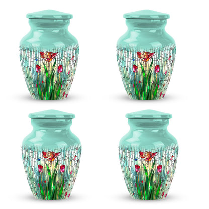 Glass Artistic Cremation Urn for Human Ashes - 10-inch, 200 cu in - Yatskia