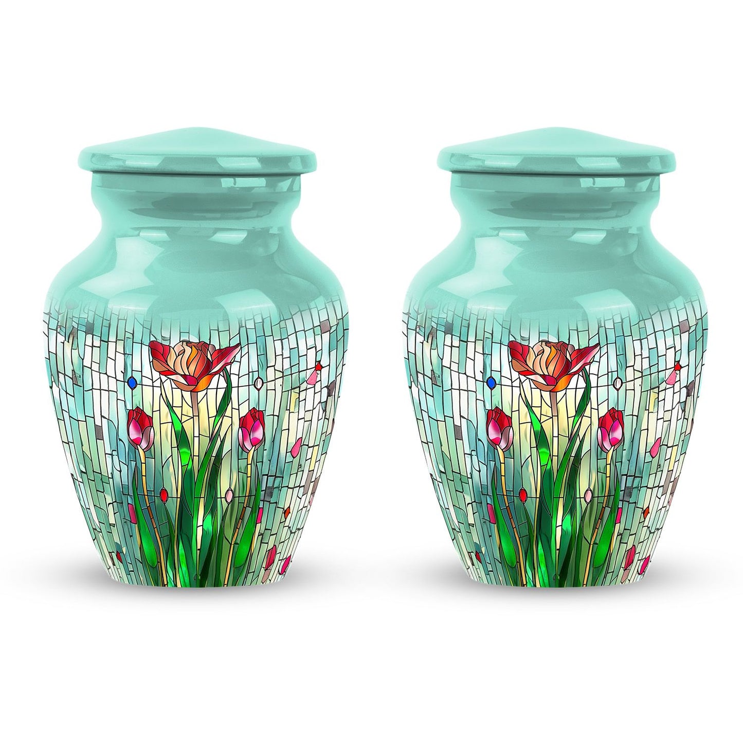 Glass Artistic Cremation Urn for Human Ashes - 10-inch, 200 cu in - Yatskia