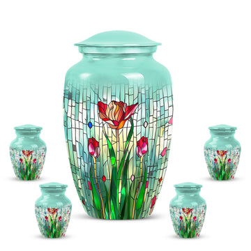 Large Urn With 4 Keepsake Urn