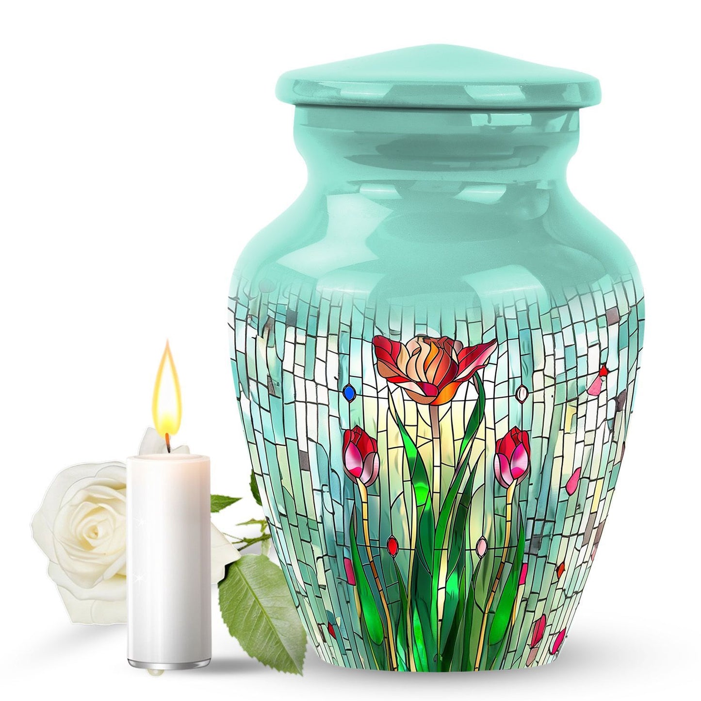 stained glass urn
