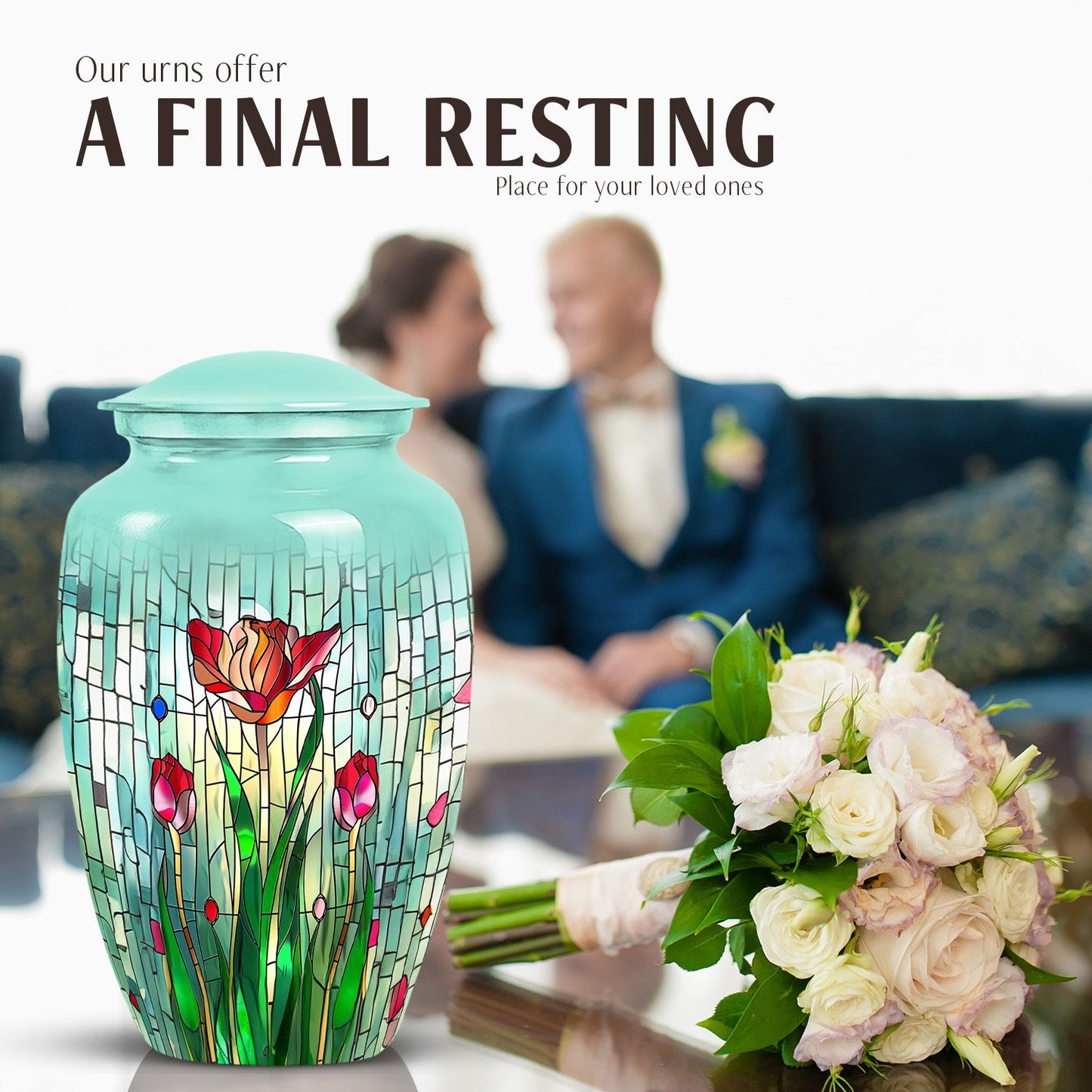 stained glass urn