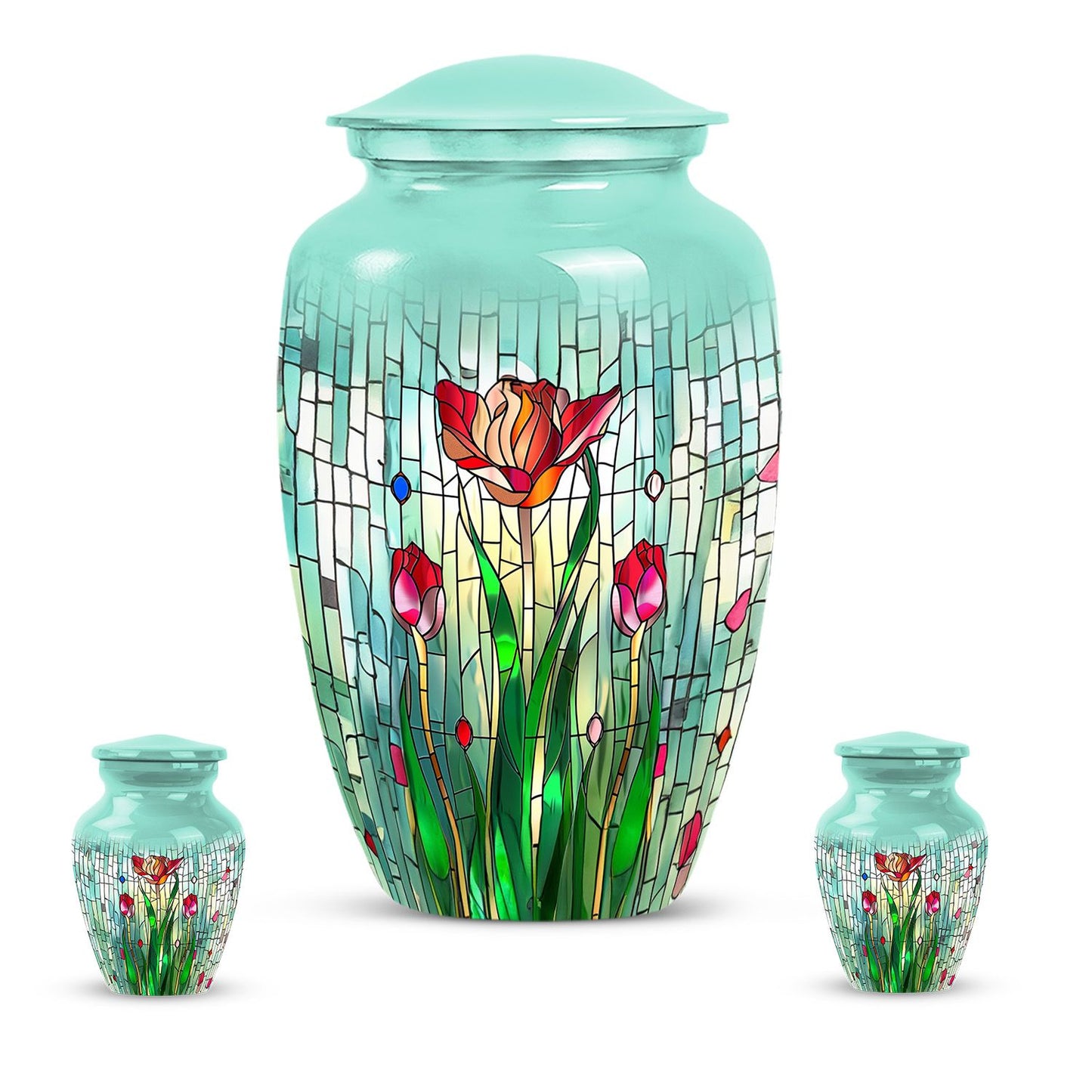 Glass Artistic Cremation Urn for Human Ashes - 10-inch, 200 cu in - Yatskia
