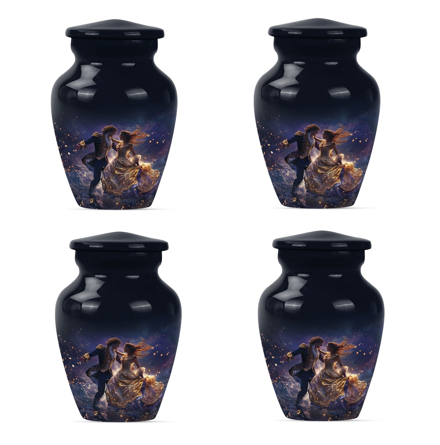 Personalized Couple Cremation Urn for Human Ashes - 10-inch, 200 cu in - Yatskia