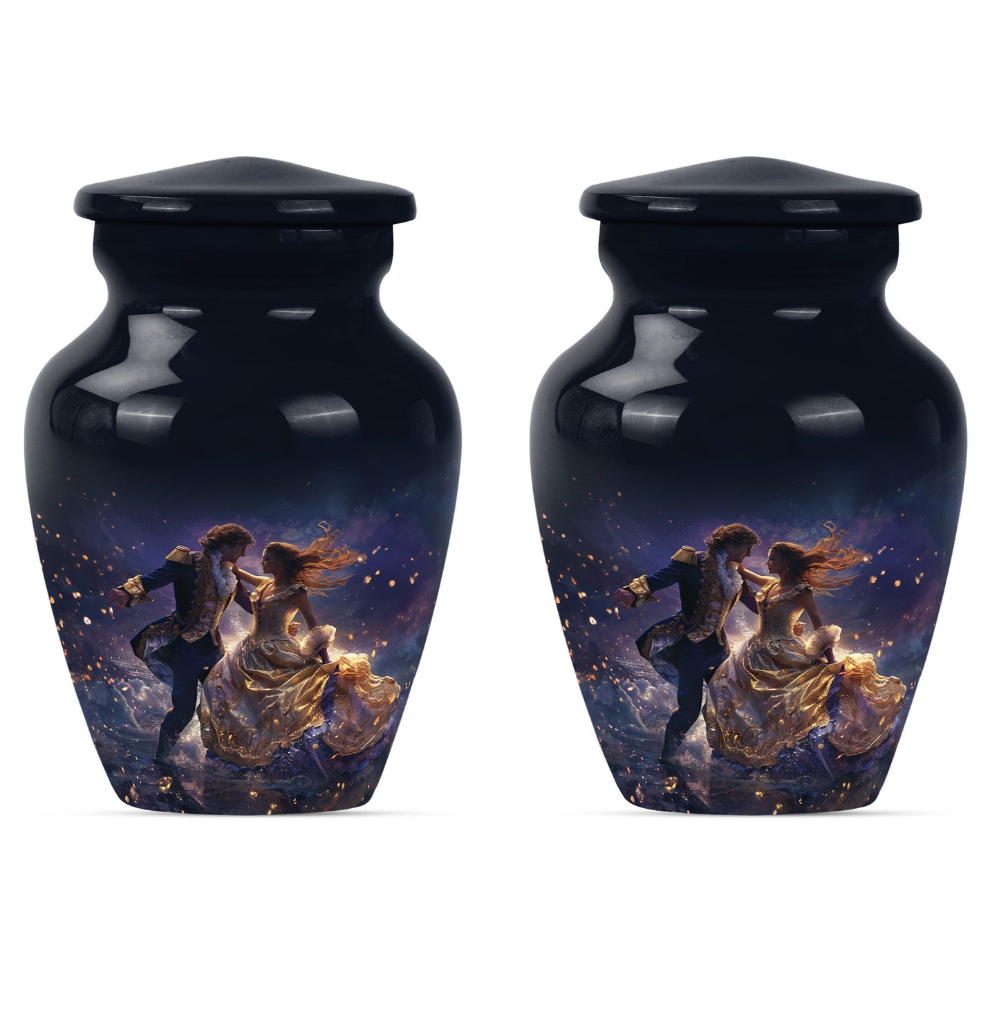 Personalized Couple Cremation Urn for Human Ashes - 10-inch, 200 cu in - Yatskia