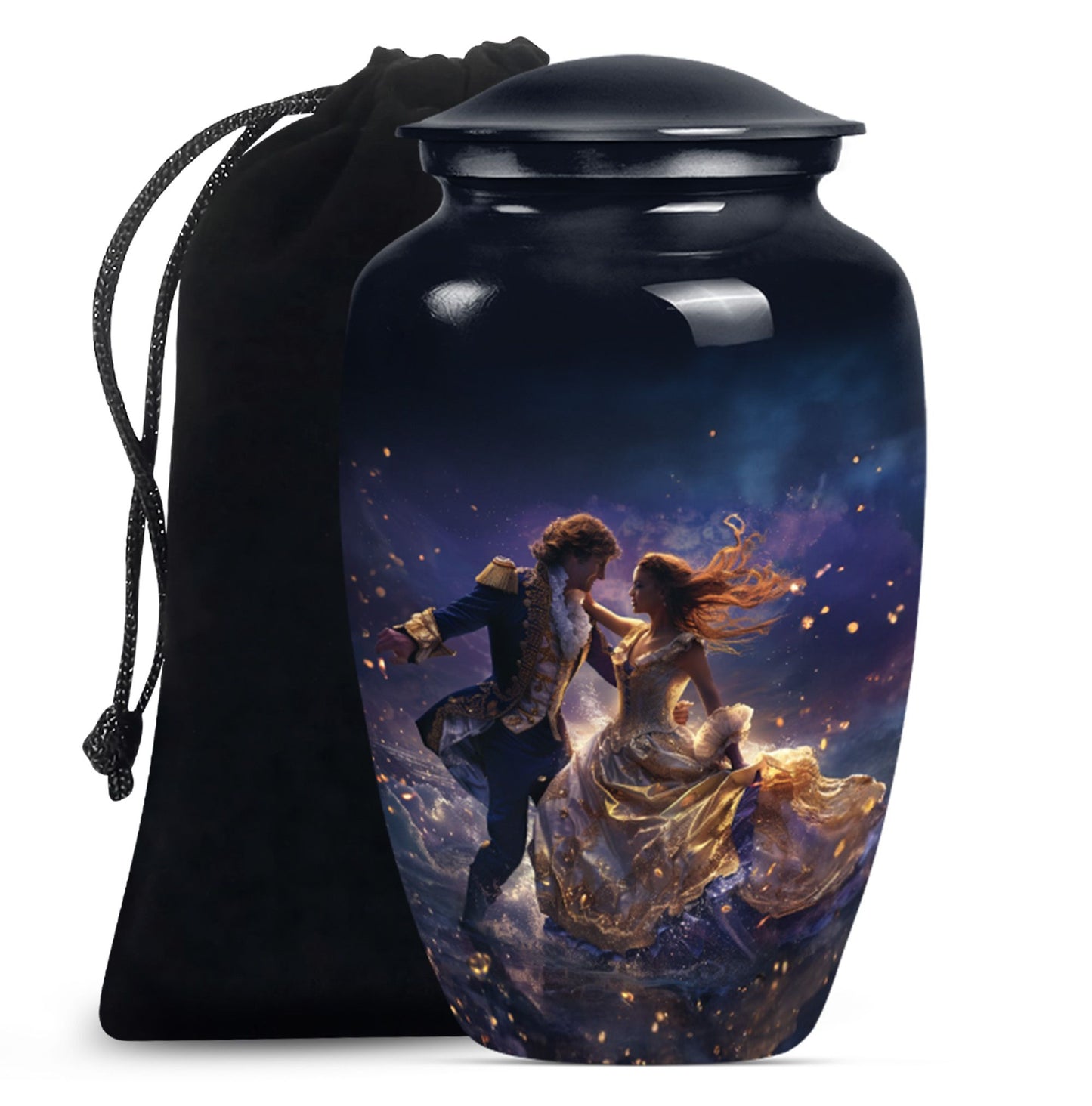 10 Inch classic dancing urn for cremation ashes.