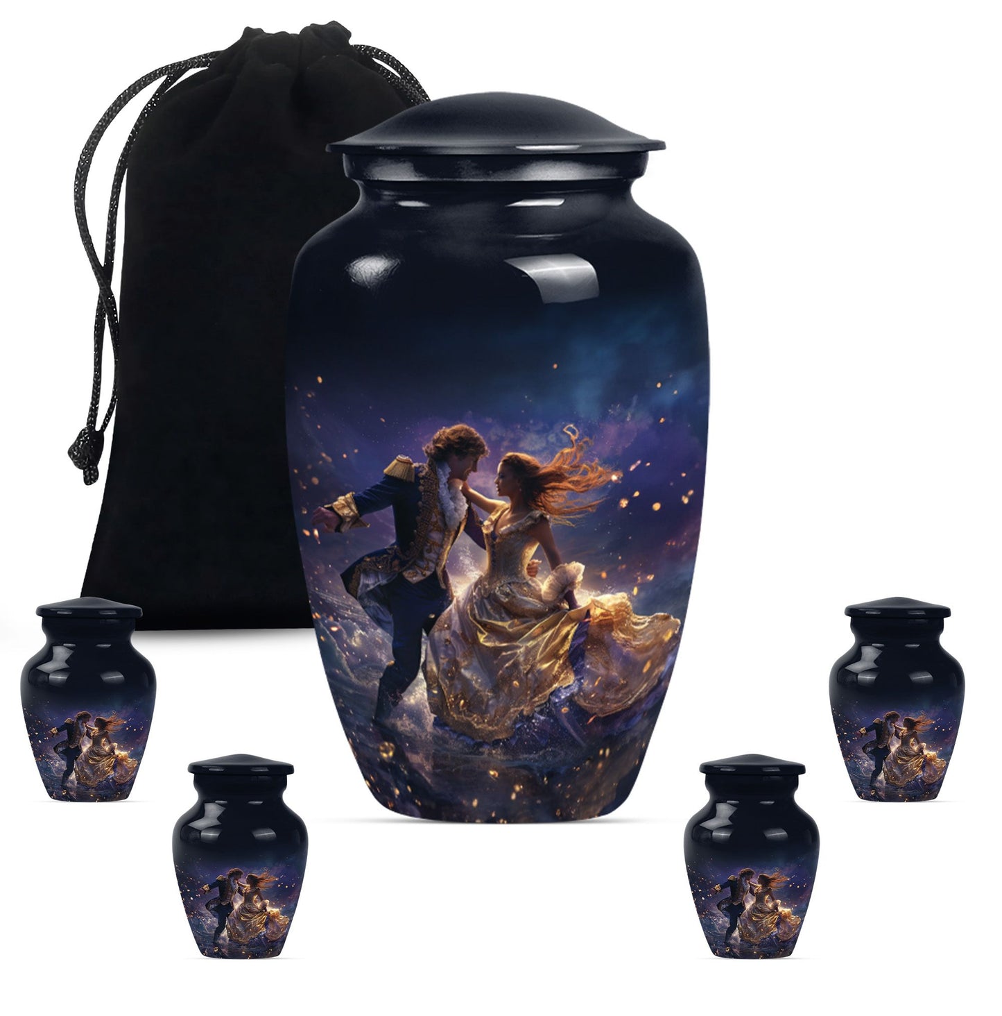 Personalized Couple Cremation Urn for Human Ashes - 10-inch, 200 cu in - Yatskia