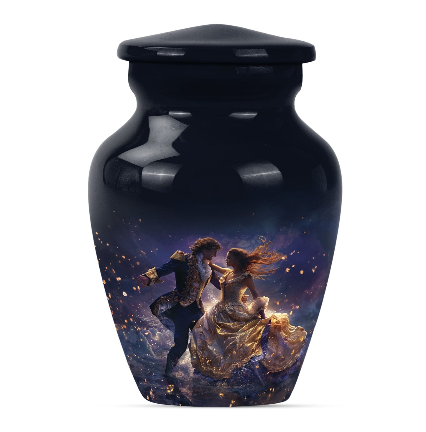 10 Inch classic dancing urn for cremation ashes.
