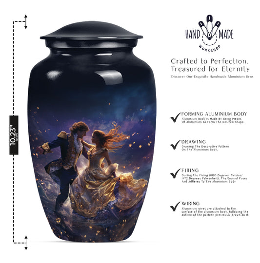 10 Inch classic dancing urn for cremation ashes.