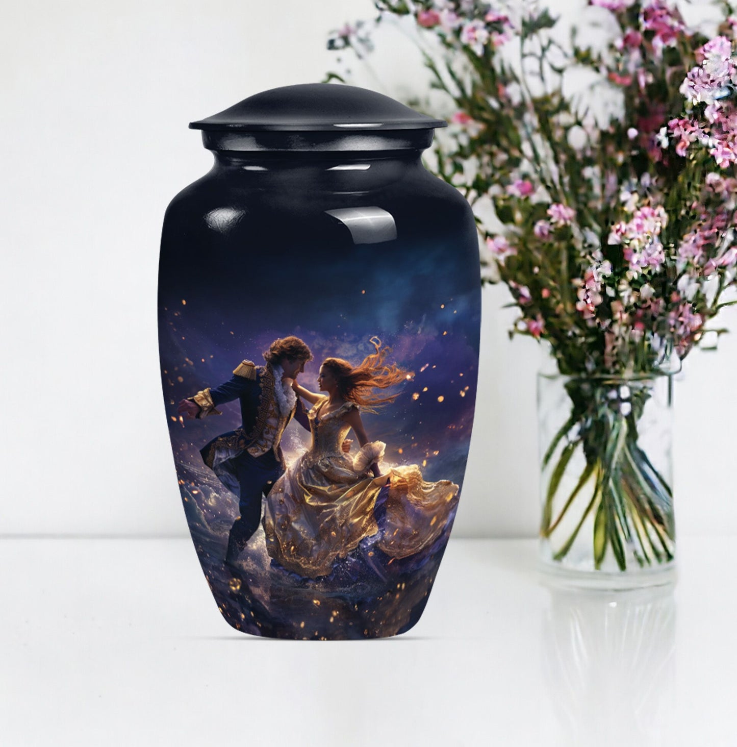 10 Inch classic dancing urn for cremation ashes.