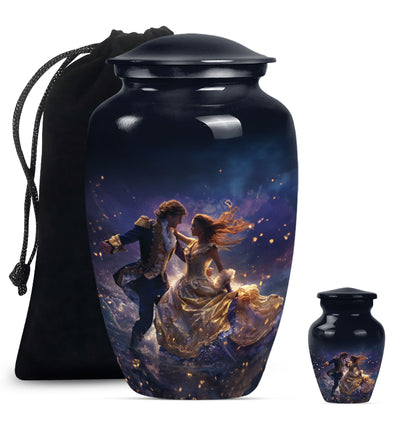 Personalized Couple Cremation Urn for Human Ashes - 10-inch, 200 cu in - Yatskia