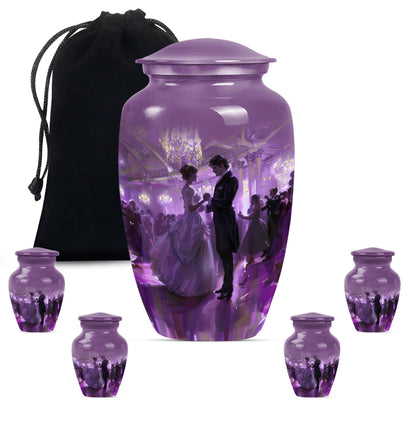 classic dancing urn, aluminium cremation urn for ashes.