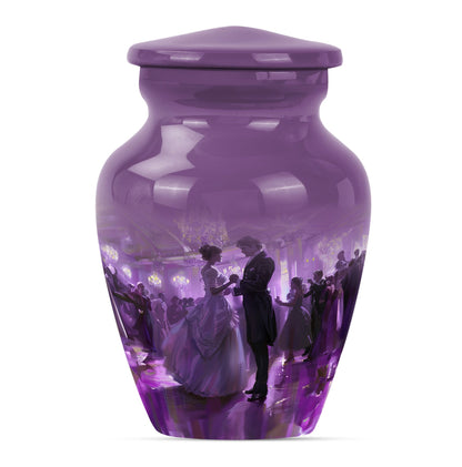classic dancing urn, aluminium cremation urn for ashes.