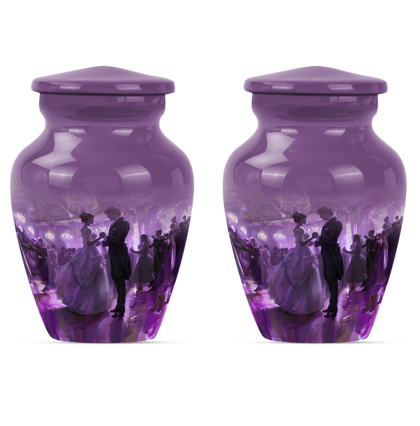 classic dancing urn, aluminium cremation urn for ashes.