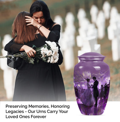 classic dancing urn, aluminium cremation urn for ashes.