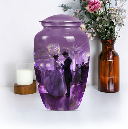classic dancing urn, aluminium cremation urn for ashes.