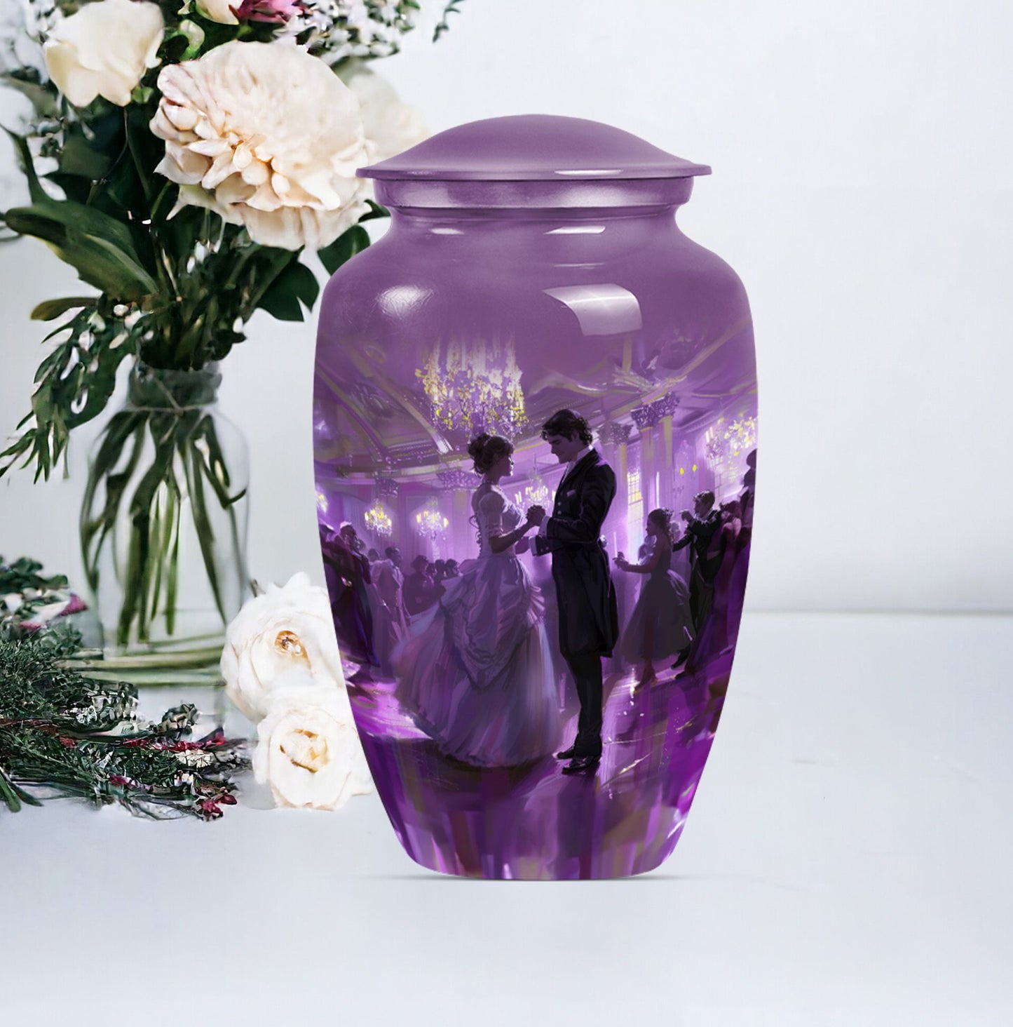 classic dancing urn, aluminium cremation urn for ashes.