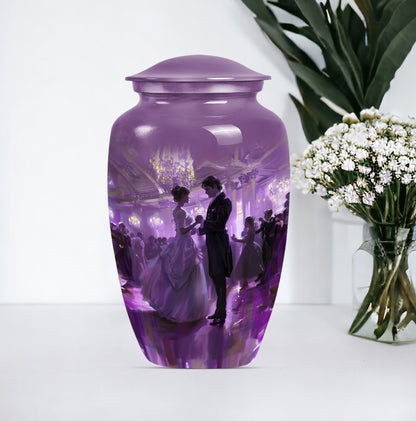 classic dancing urn, aluminium cremation urn for ashes.