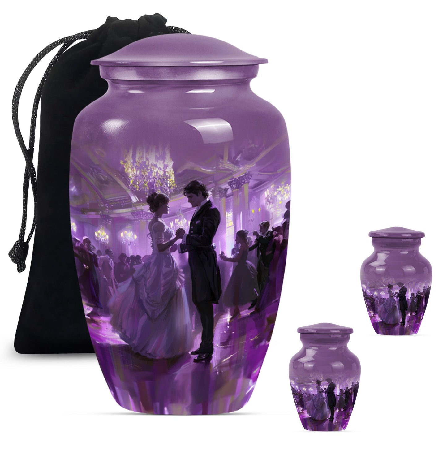 classic dancing urn, aluminium cremation urn for ashes.