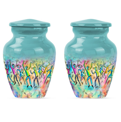 10-inch classic aluminium dancing urn with personalized engravings for human ashes