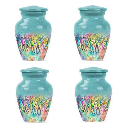 10-inch classic aluminium dancing urn with personalized engravings for human ashes