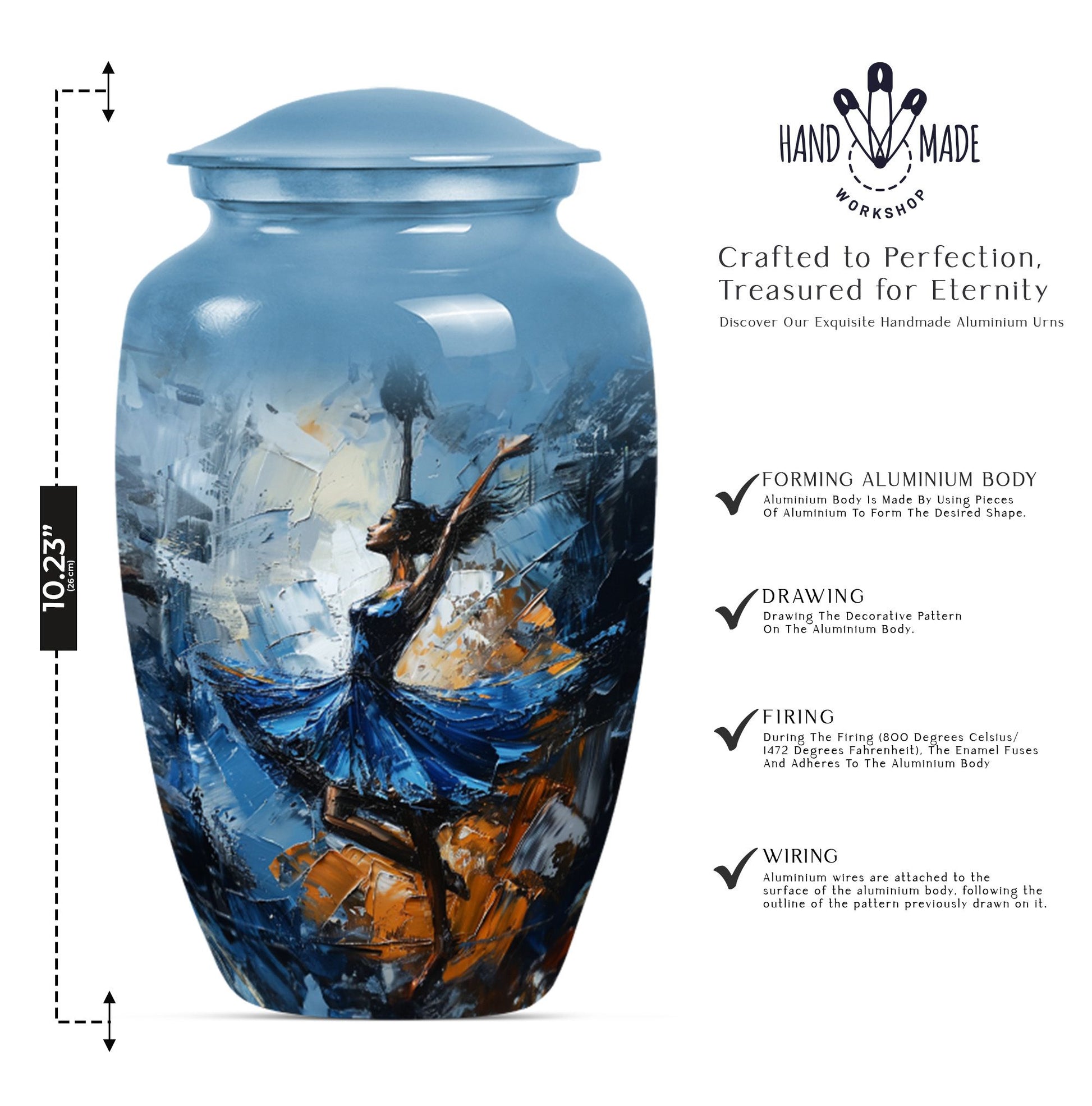 Dancing Urn for burial cremation, 