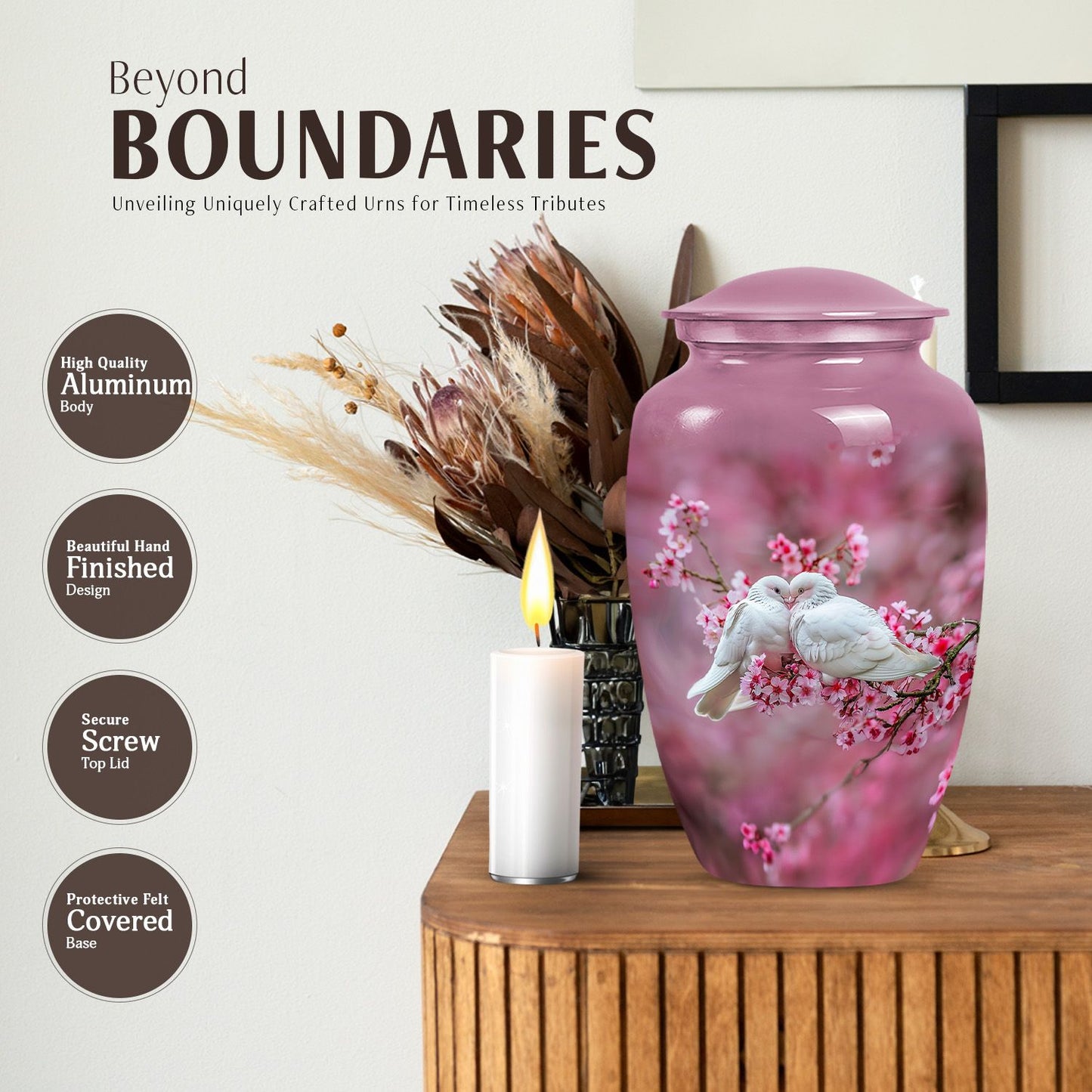 Classic 10-inch dove urn for human ashes