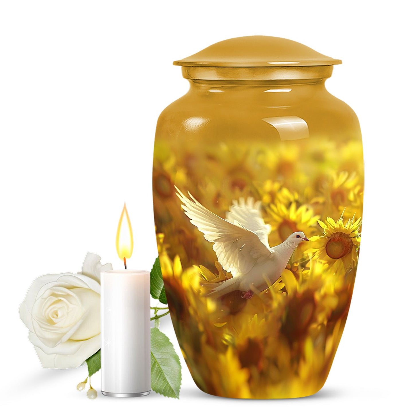 10-inch classic dove urn, ideal for cremation ashes.