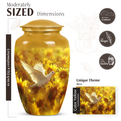 10-inch classic dove urn, ideal for cremation ashes.