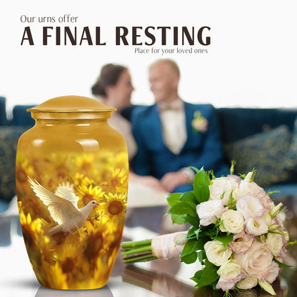 10-inch classic dove urn, ideal for cremation ashes.