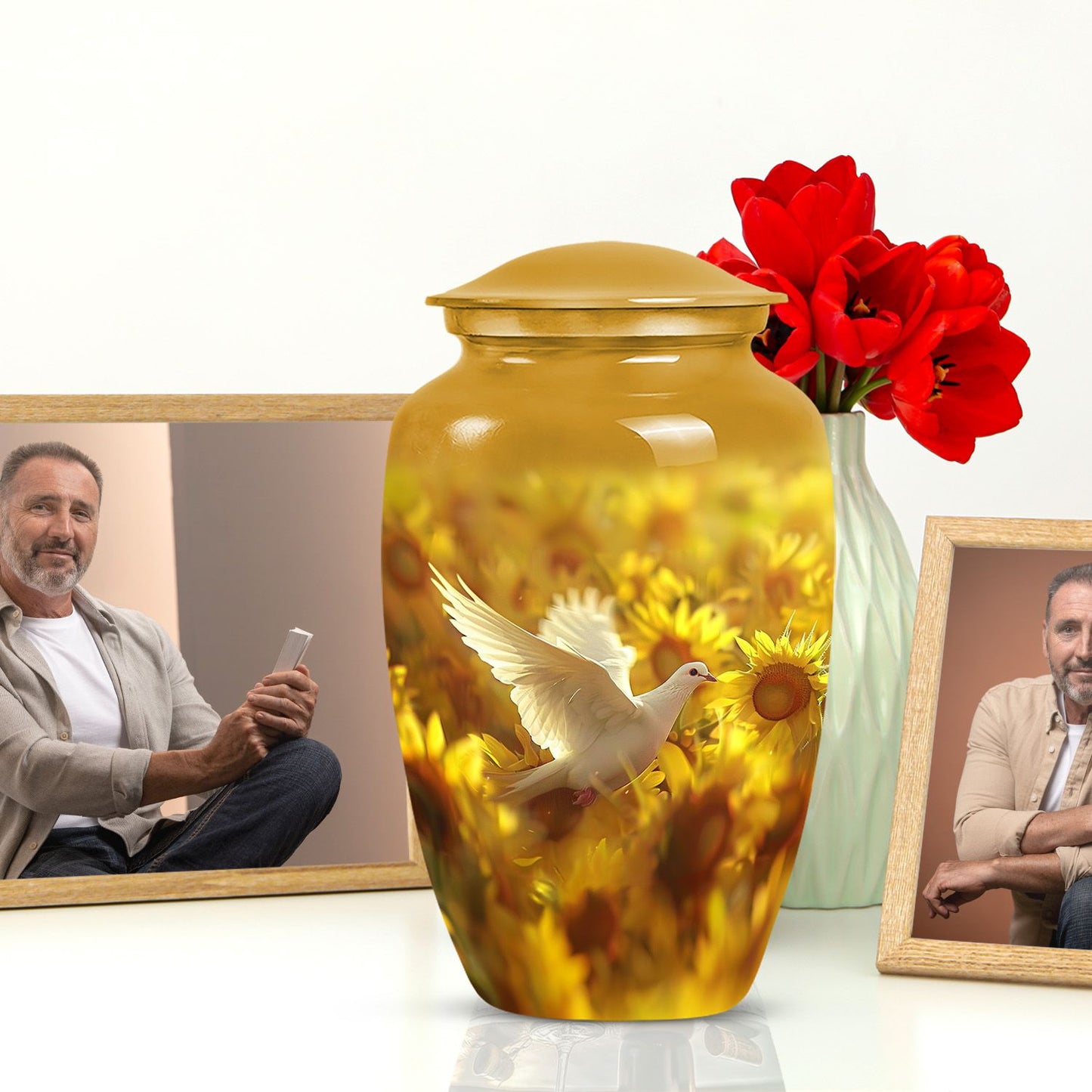 10-inch classic dove urn, ideal for cremation ashes.