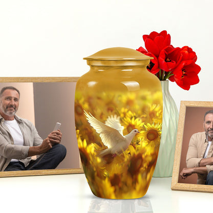 10-inch classic dove urn, ideal for cremation ashes.