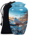 Classic dove urn for cremation ashes.