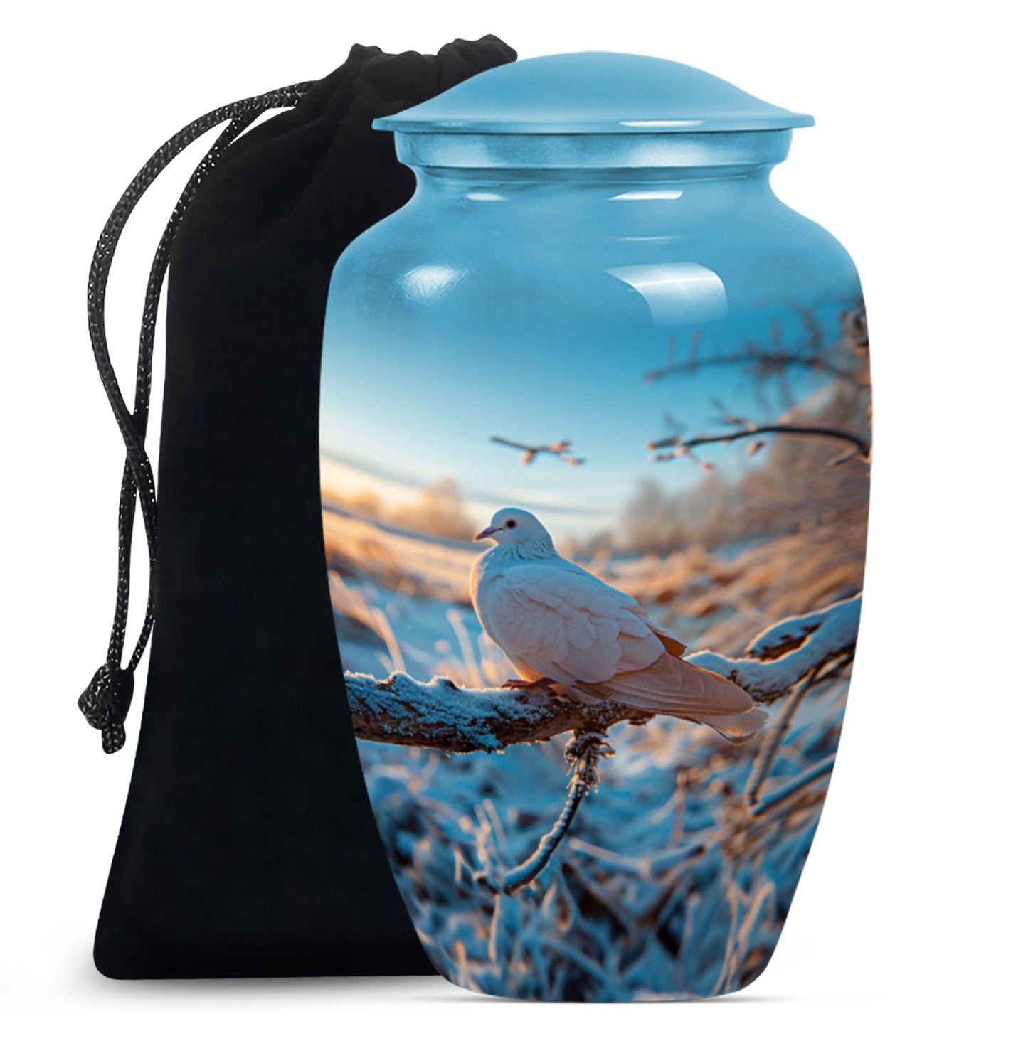 Classic dove urn for cremation ashes.