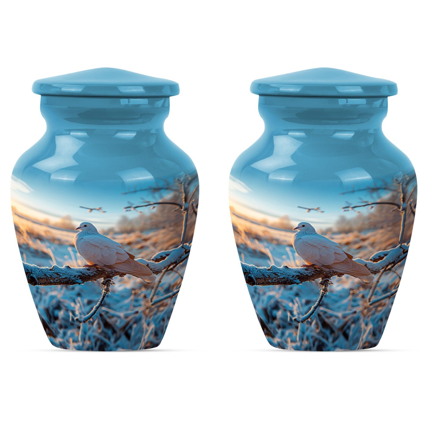 Classic dove urn for cremation ashes.