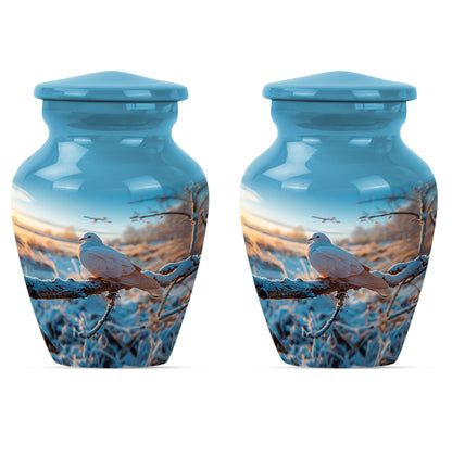Classic dove urn for cremation ashes.