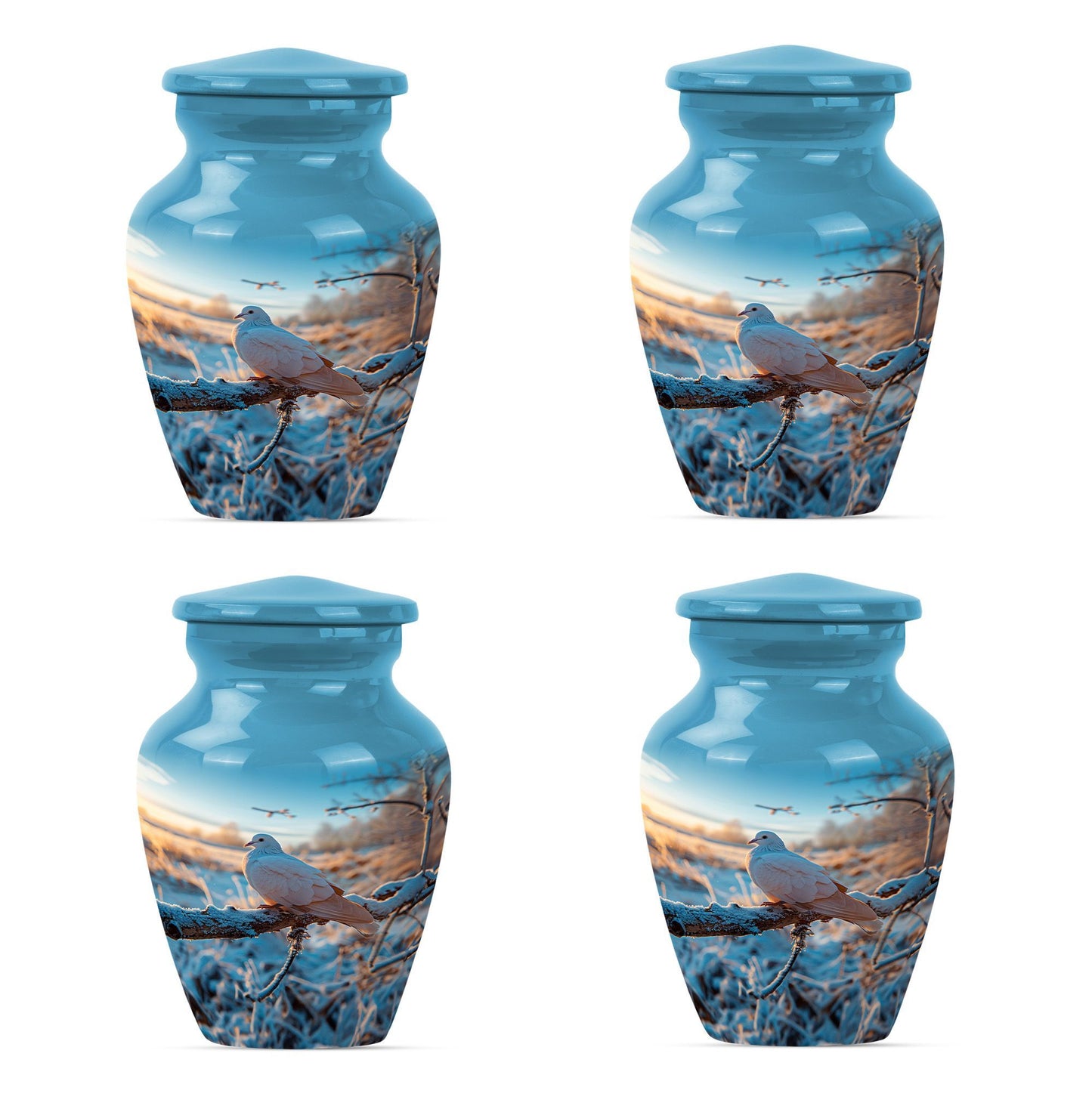 Classic dove urn for cremation ashes.