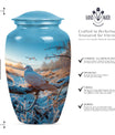 Classic dove urn for cremation ashes.