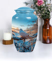 Classic dove urn for cremation ashes.