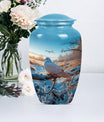 Classic dove urn for cremation ashes.