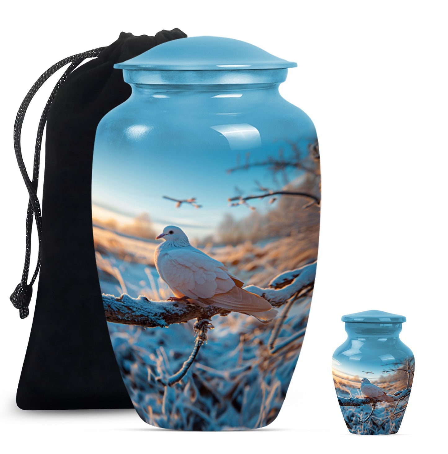 Classic dove urn for cremation ashes.