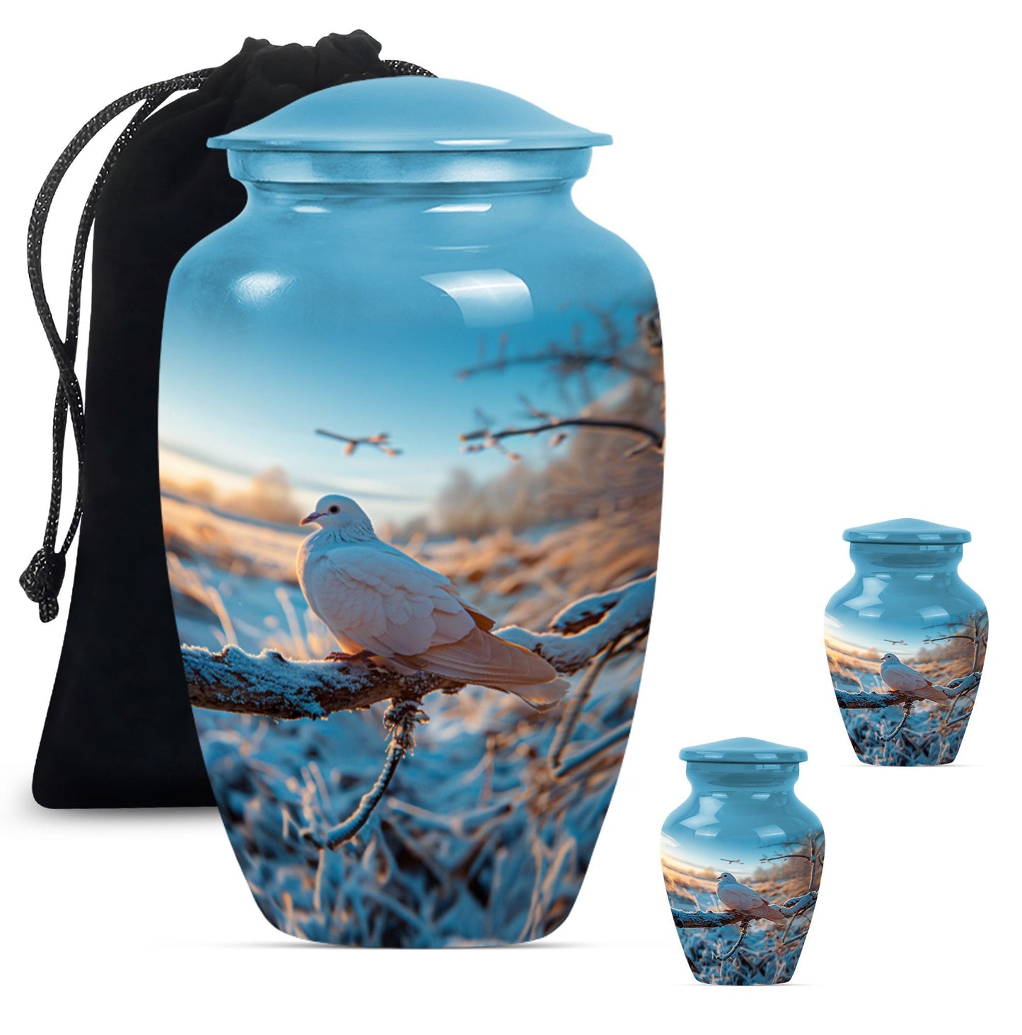 Classic dove urn for cremation ashes.