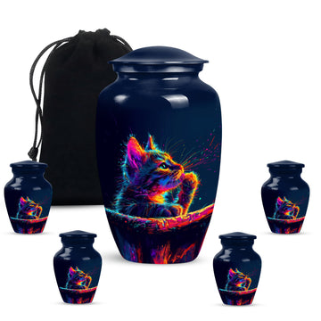 10 inch large Urn with 4 Keepsake 3 Inch Urns