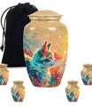 10-inch classic abstract cat urn made of aluminum