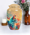 10-inch classic abstract cat urn made of aluminum