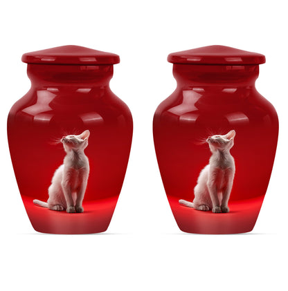 10-inch aluminium classic urn, cat urn, for burial.